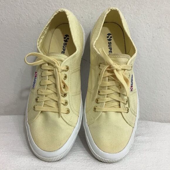 SUPERGA Yellow Classic Sneakers Good Condition Size 10 Unisex - Picture 2 of 9
